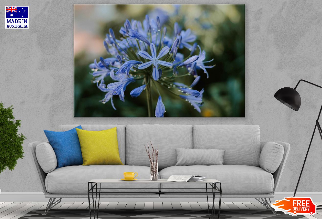 Blue Flower Closeup Photograph Print 100% Australian Made