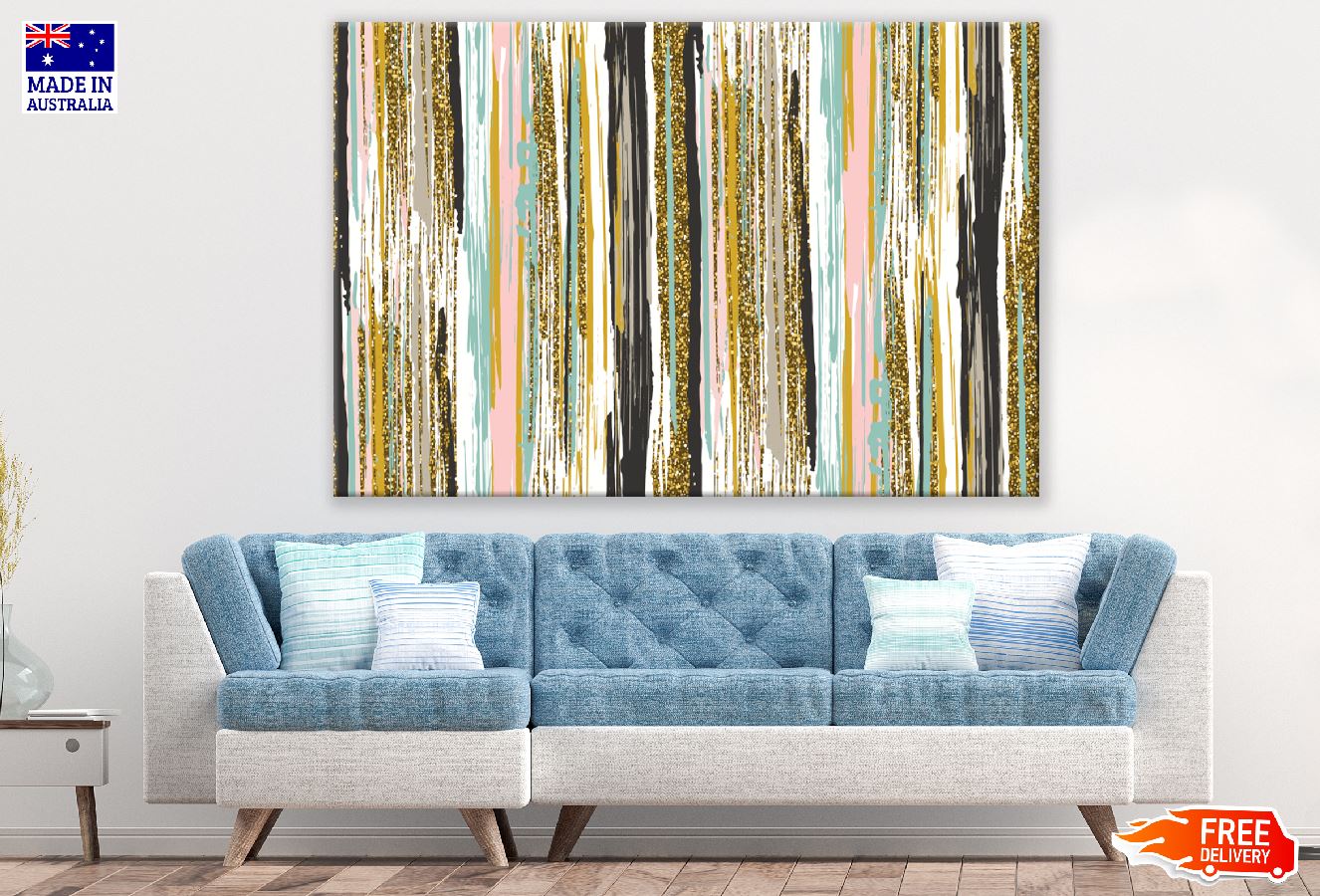 Colorful Lines Abstract Design Print 100% Australian Made