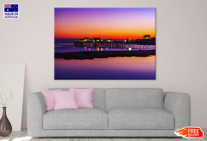 Wooden Pier on Sea Sunset View Photograph Print 100% Australian Made