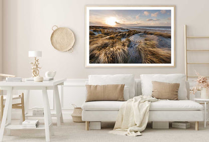 Marram Grass at Sea Coastline Photograph Home Decor Premium Quality Poster Print Choose Your Sizes