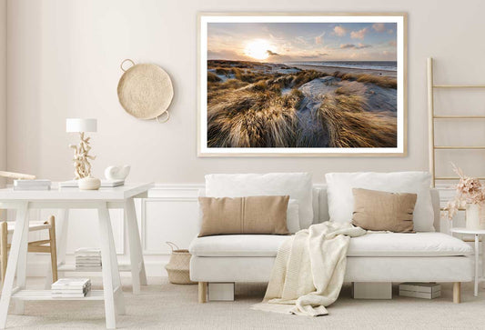 Marram Grass at Sea Coastline Photograph Home Decor Premium Quality Poster Print Choose Your Sizes