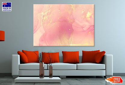 Pink & Gold Ink Pattern Abstract Design Print 100% Australian Made
