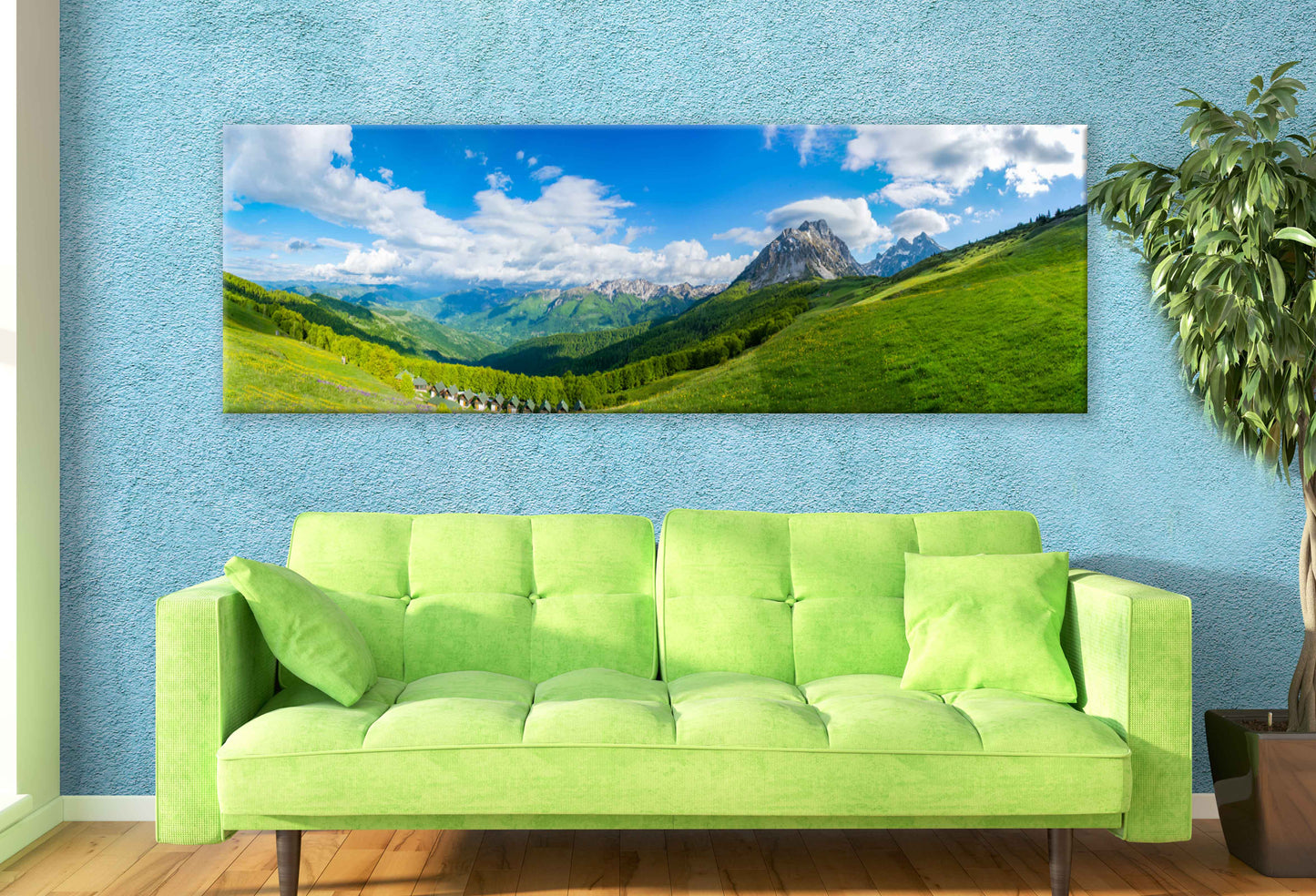 Panoramic Canvas Sky & Hill Mountain Scenery Photograph High Quality 100% Australian Made Wall Canvas Print Ready to Hang