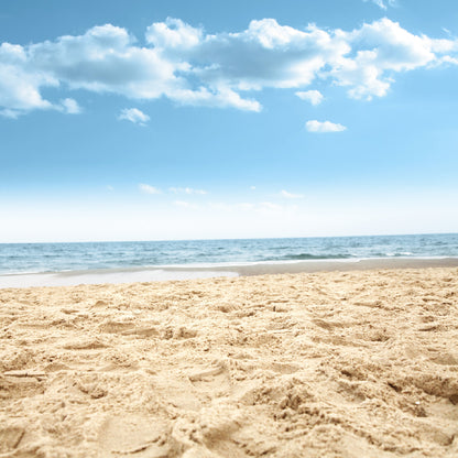 Square Canvas Sea Sand & Blue Sky Scenery View Photograph High Quality Print 100% Australian Made