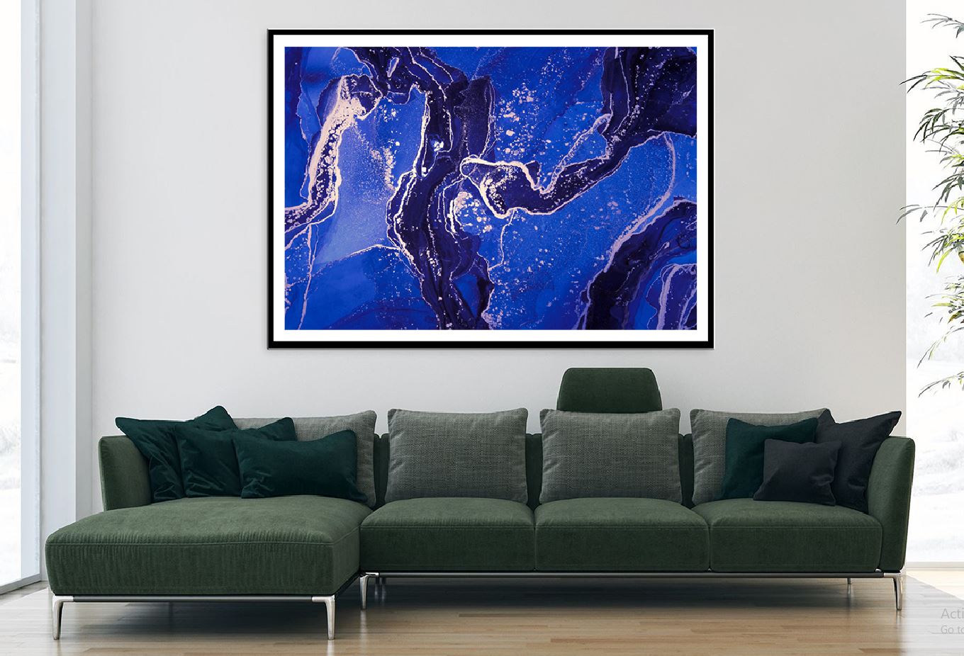 Black Purple Blue & Gold Abstract Design Home Decor Premium Quality Poster Print Choose Your Sizes
