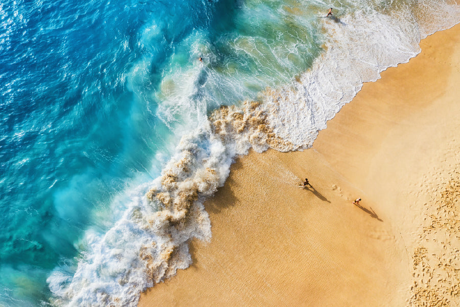 Bella Home Azure Sea View With Waves Print Canvas Ready to hang