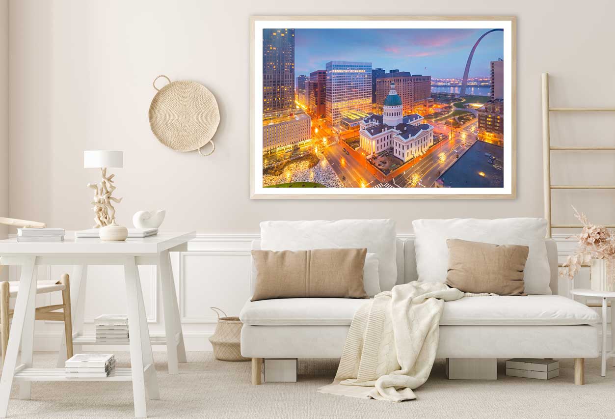 St Louis City Downtown Skyline View Photograph Home Decor Premium Quality Poster Print Choose Your Sizes