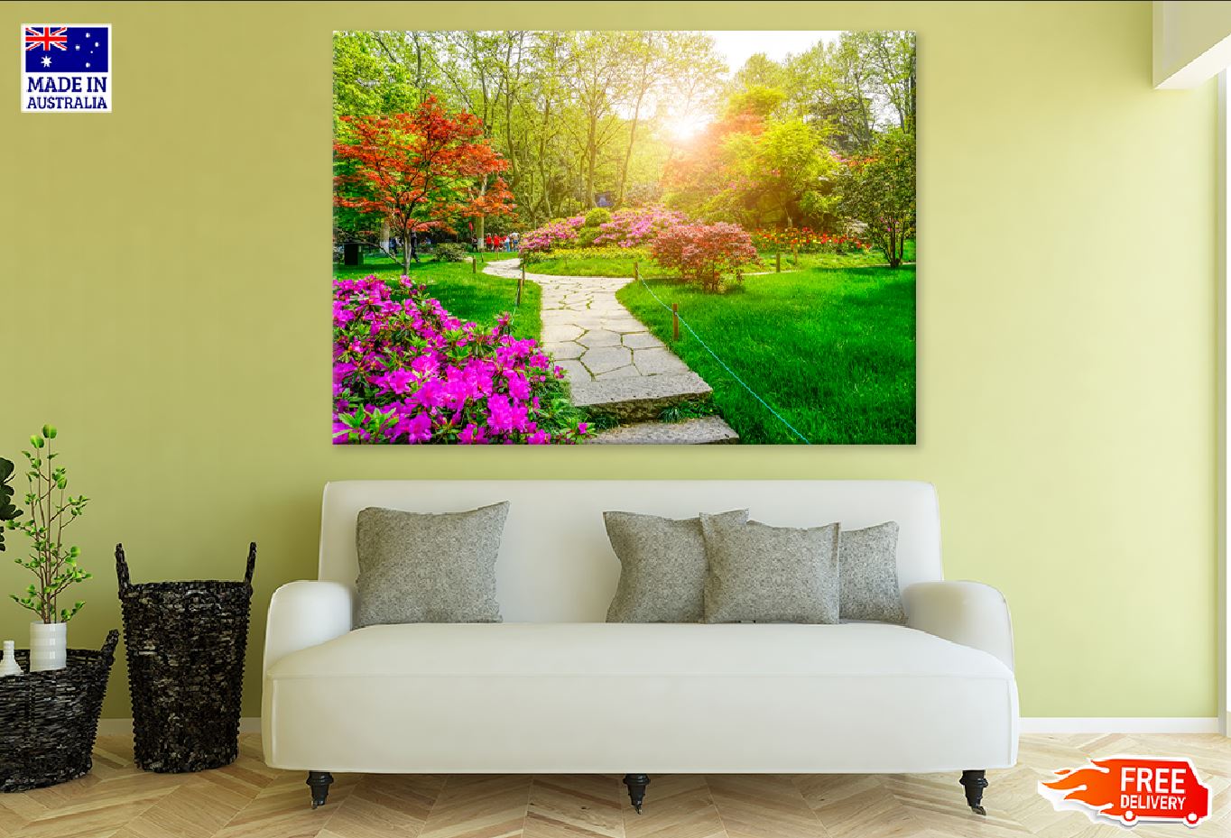 Autumn Garden with Pathway View Photograph Print 100% Australian Made