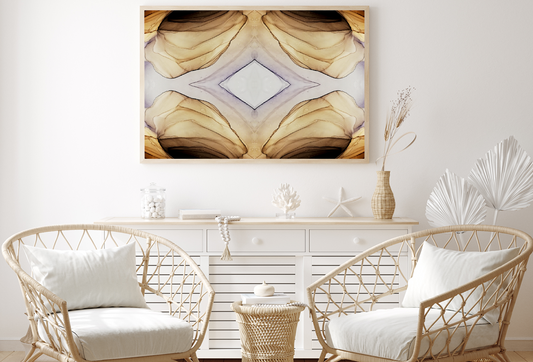 Brown Yellow & White Abstract Design Home Decor Premium Quality Poster Print Choose Your Sizes
