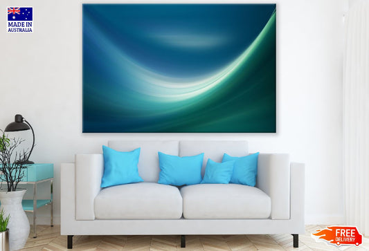 White Blue & Green Digial Abstract Design Print 100% Australian Made