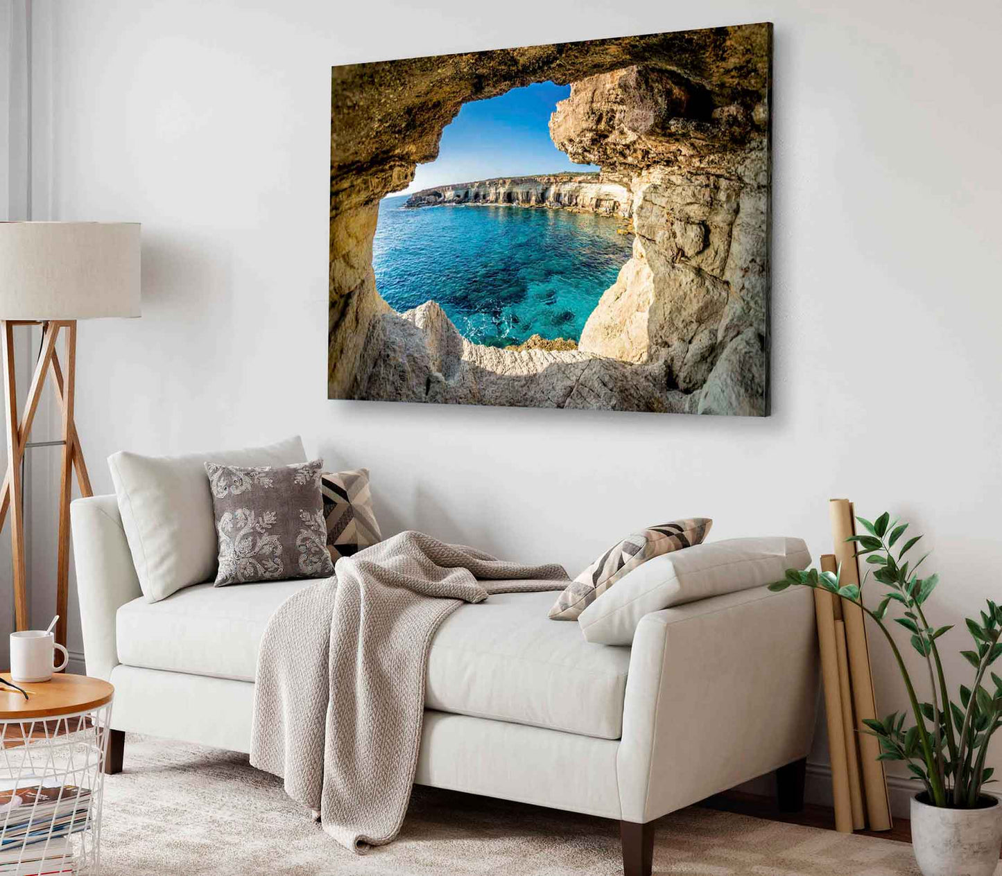 Bella Home Sea Caves near Ayia Napa Cyprus View Print Canvas Ready to hang