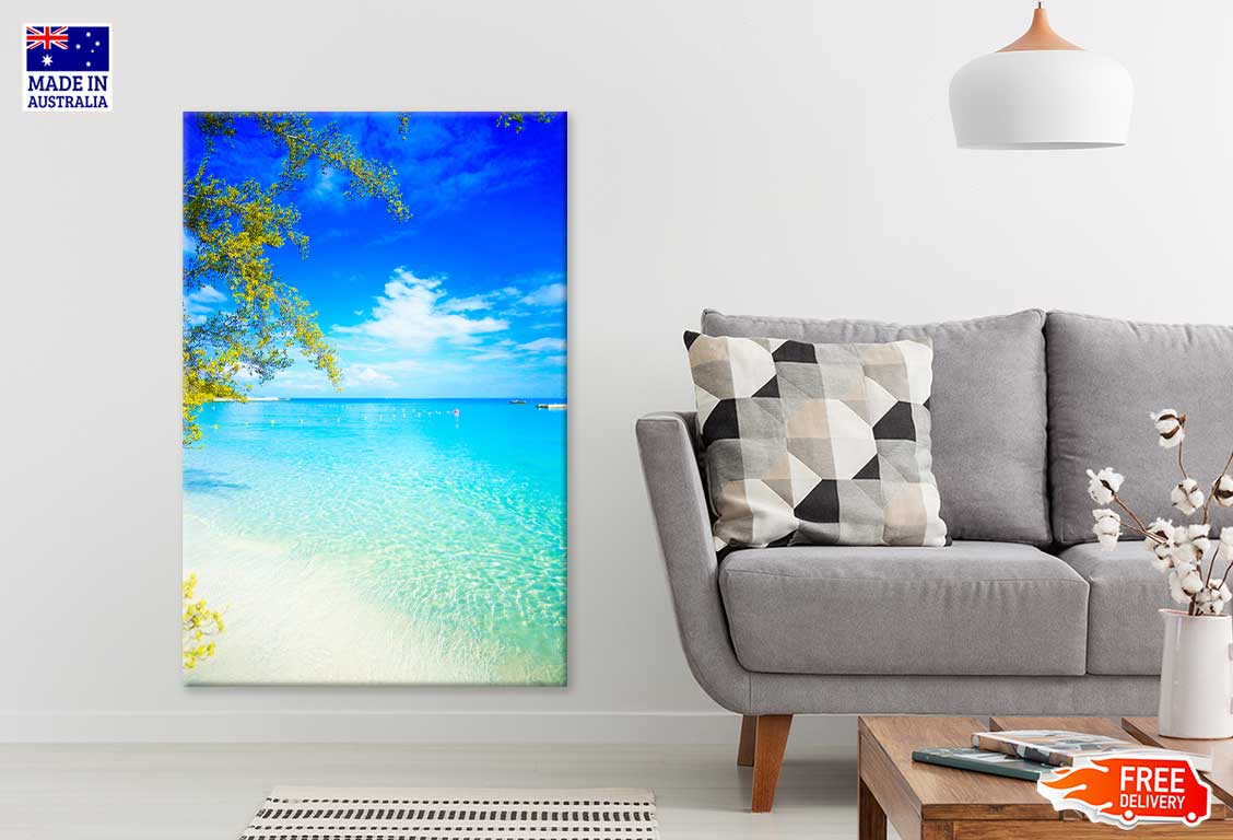 Clear Sea with Blue Sky Scenery Photograph Print 100% Australian Made