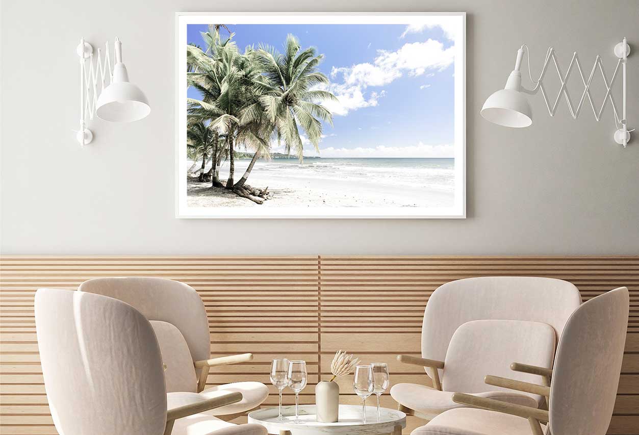 Palm Trees Near Sea Scenery View Photograph Home Decor Premium Quality Poster Print Choose Your Sizes