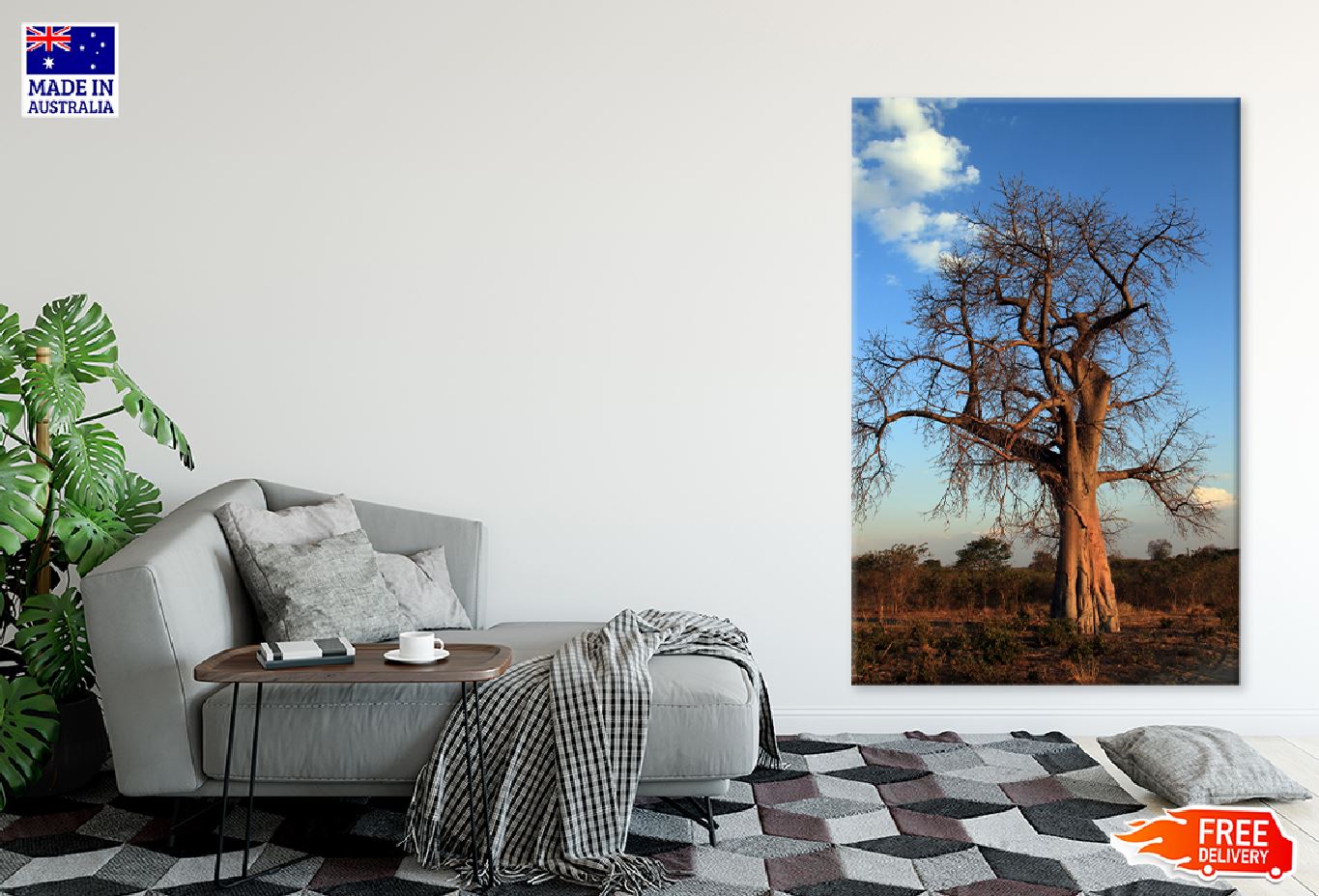 Baobab Tree & Blue Sky View Photograph Print 100% Australian Made