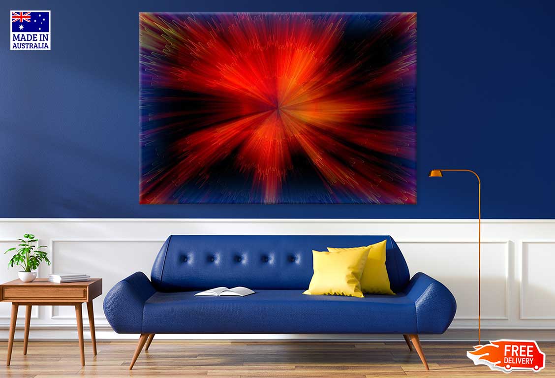 Red & Blue Abstract Design Print 100% Australian Made