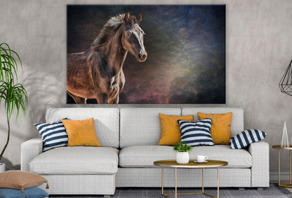 Brown Horse Portrait Painting Print Ready to hang 100% Australian Made