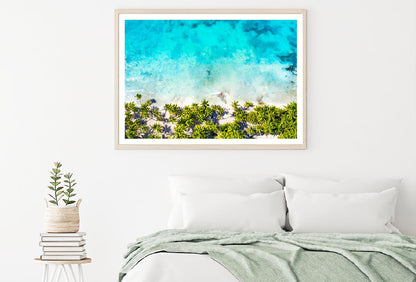 Palm Trees & Blue Sea Aerial View Photograph Home Decor Premium Quality Poster Print Choose Your Sizes