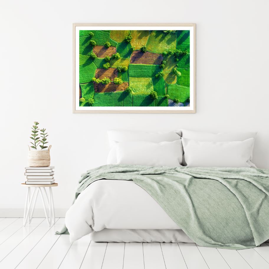 Paddy Fields Aerial View Scenery Home Decor Premium Quality Poster Print Choose Your Sizes