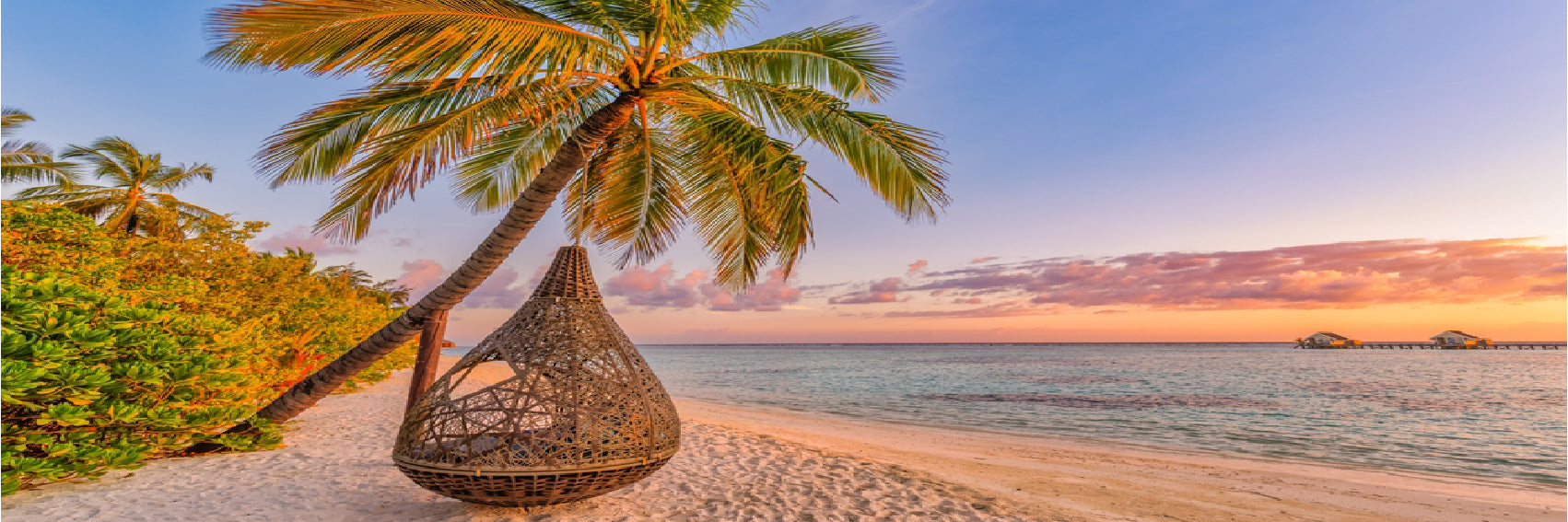 Panoramic Canvas Beach Swing Sunset View Photograph High Quality 100% Australian Made Wall Canvas Print Ready to Hang
