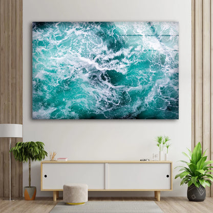 Sea Aerial View Photograph Acrylic Glass Print Tempered Glass Wall Art 100% Made in Australia Ready to Hang