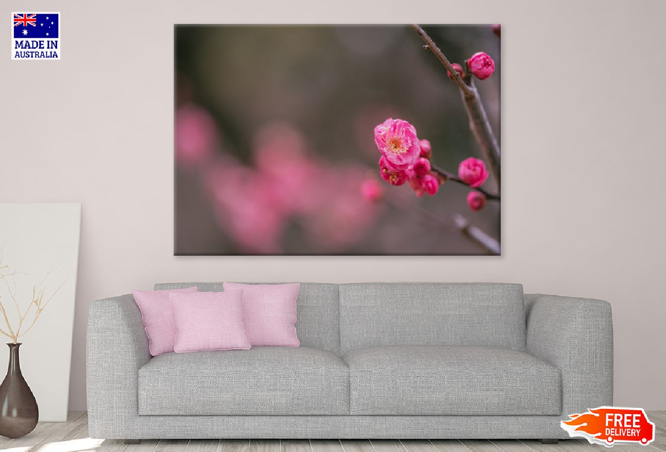 Pink Pulm Flower Closeup View Photograph Print 100% Australian Made