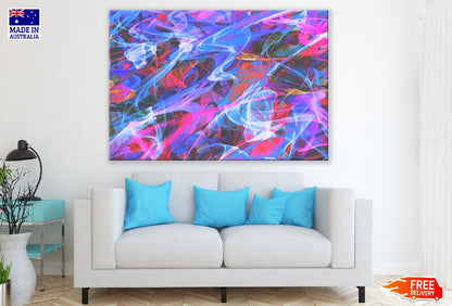 Blue Pink & Red Abstract Design Print 100% Australian Made