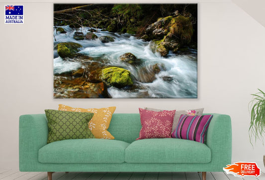 Stream Flows Over Rocks Photograph Print 100% Australian Made