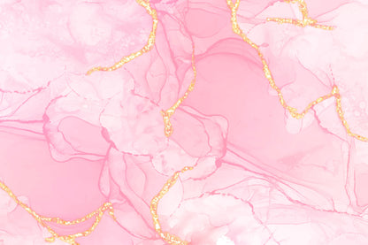 White Pink Liquid & Gold Abstract Design Home Decor Premium Quality Poster Print Choose Your Sizes