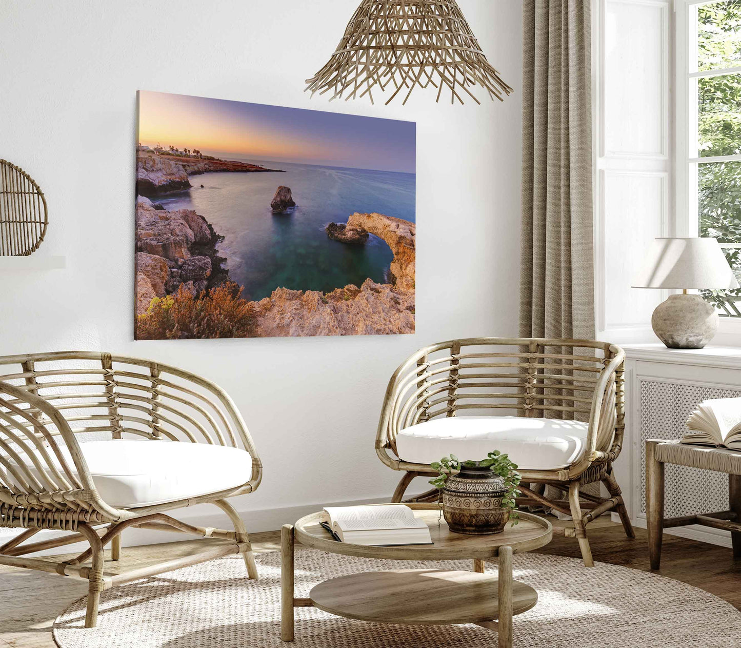 Bella Home Lovers Bridge at Sunrise in Cyprus Print Canvas Ready to hang