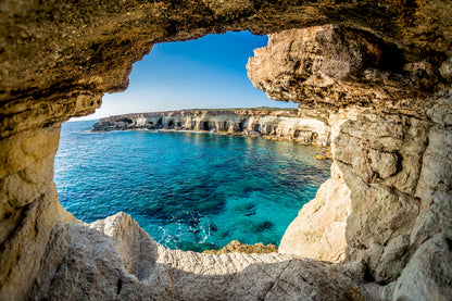 Sea Caves near Ayia Napa Cyprus Photograph Print 100% Australian Made