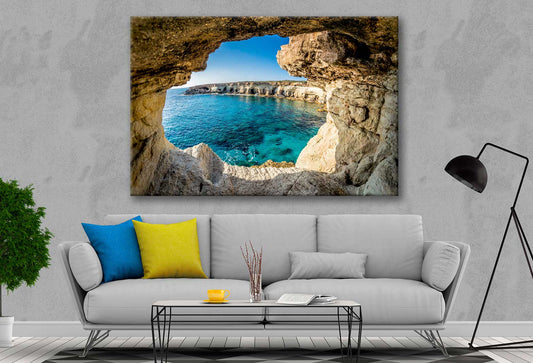 Bella Home Sea Caves near Ayia Napa Cyprus View Print Canvas Ready to hang