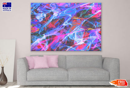 Blue Pink & Red Abstract Design Print 100% Australian Made