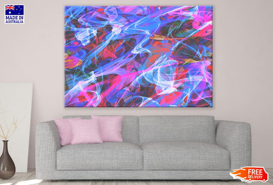 Blue Pink & Red Abstract Design Print 100% Australian Made