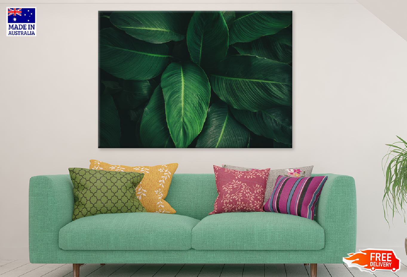 Dark Green Leaves Closeup View Photograph Print 100% Australian Made