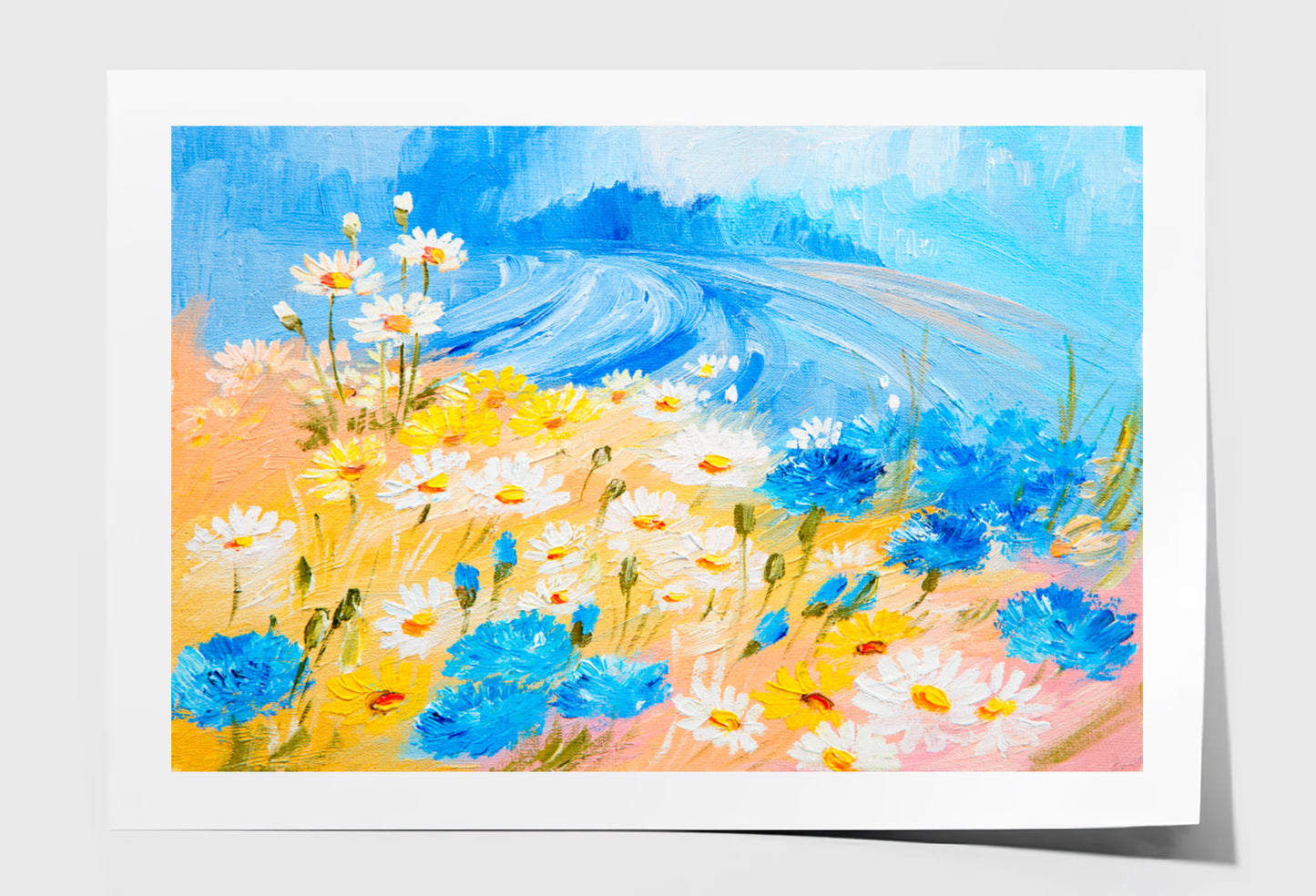 Abstract Illustration of Flowers Oil Painting Wall Art Limited Edition High Quality Print Unframed Roll Canvas None