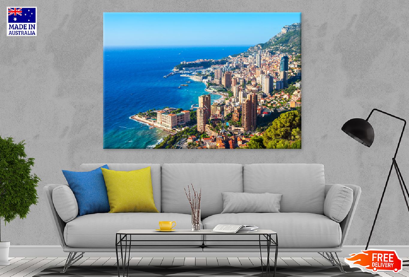 Monte Carlo City Aerial View Photograph Print 100% Australian Made