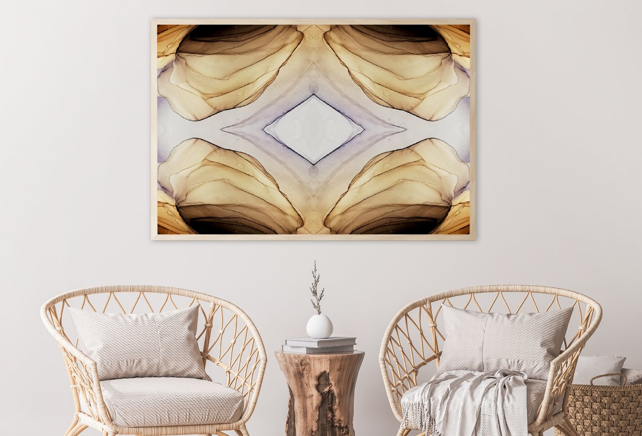 Brown Yellow & White Abstract Design Home Decor Premium Quality Poster Print Choose Your Sizes