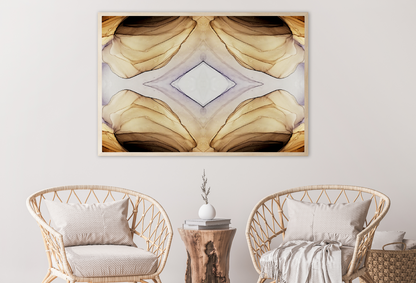 Brown Yellow & White Abstract Design Home Decor Premium Quality Poster Print Choose Your Sizes