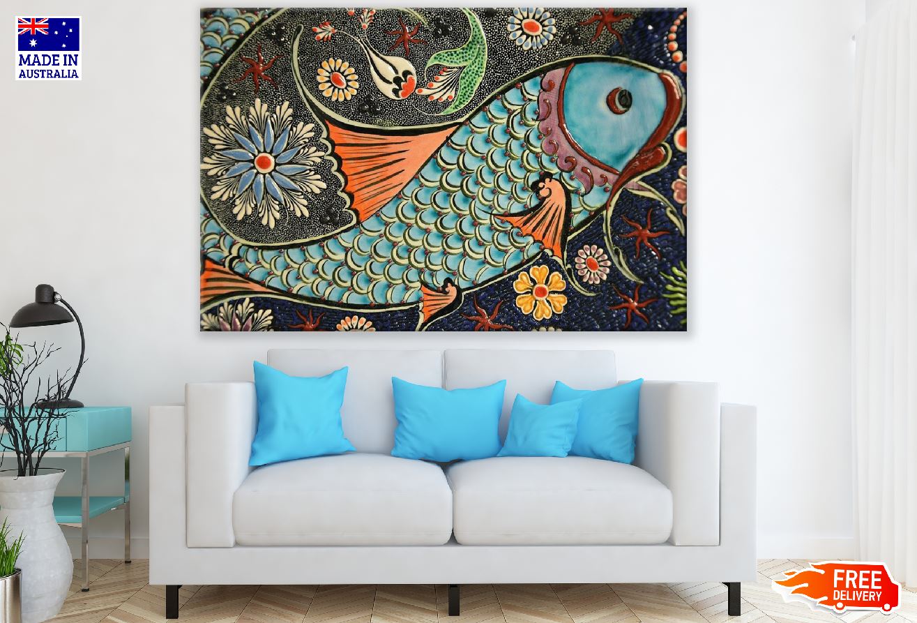 Fish Art Abstract Design Print 100% Australian Made