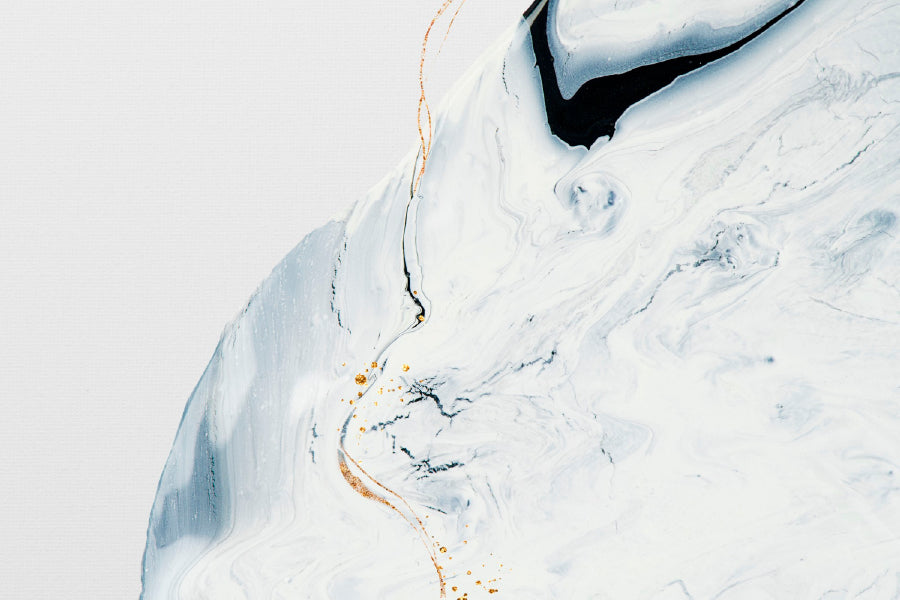 White & Gold Liquid Abstract Design Print 100% Australian Made