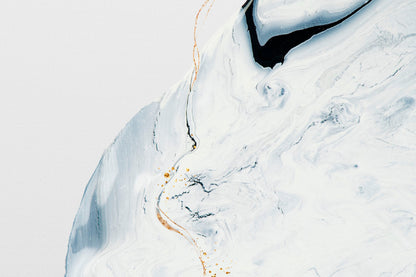 White & Gold Liquid Abstract Design Print 100% Australian Made