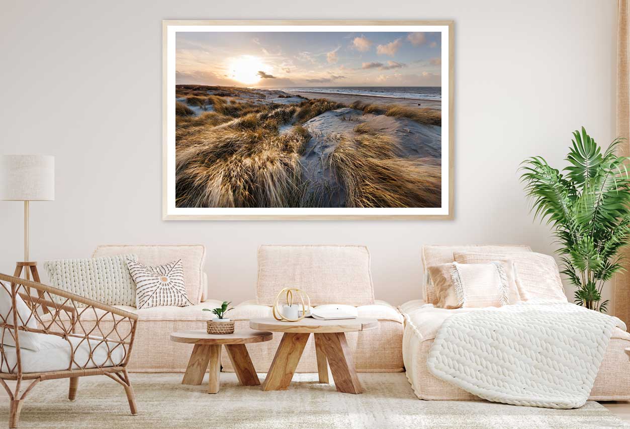 Marram Grass at Sea Coastline Photograph Home Decor Premium Quality Poster Print Choose Your Sizes