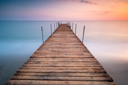 Wooden Pier Over a Lake Photograph Print 100% Australian Made