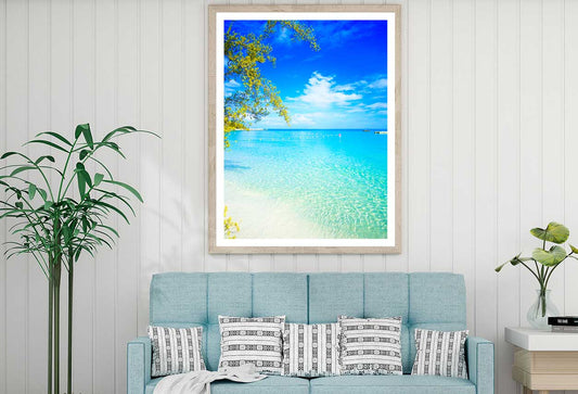 Clear Sea with Blue Sky Scenery View Photograph Home Decor Premium Quality Poster Print Choose Your Sizes