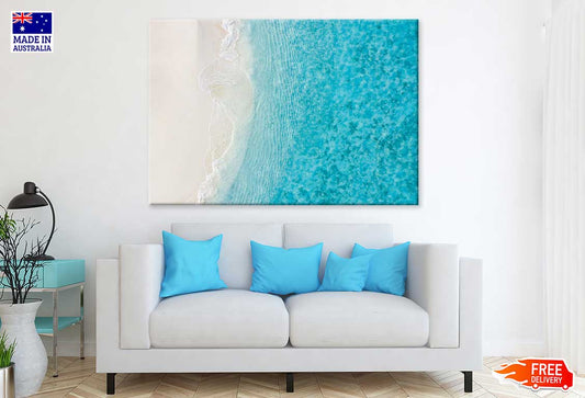 Clear Blue Sea Waves on Sand View Photograph Print 100% Australian Made