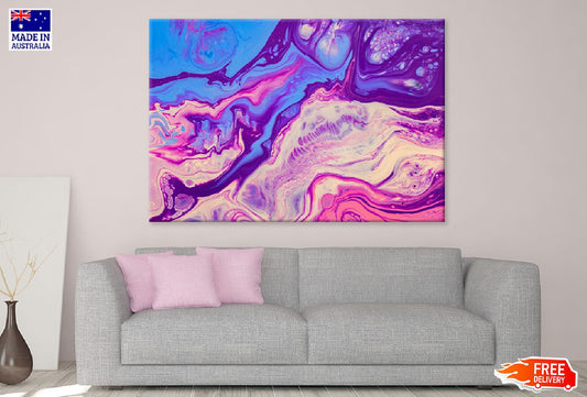 Pink Purple & Blue Abstract Design Print 100% Australian Made