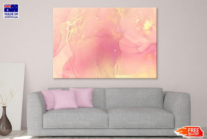Pink & Gold Ink Pattern Abstract Design Print 100% Australian Made