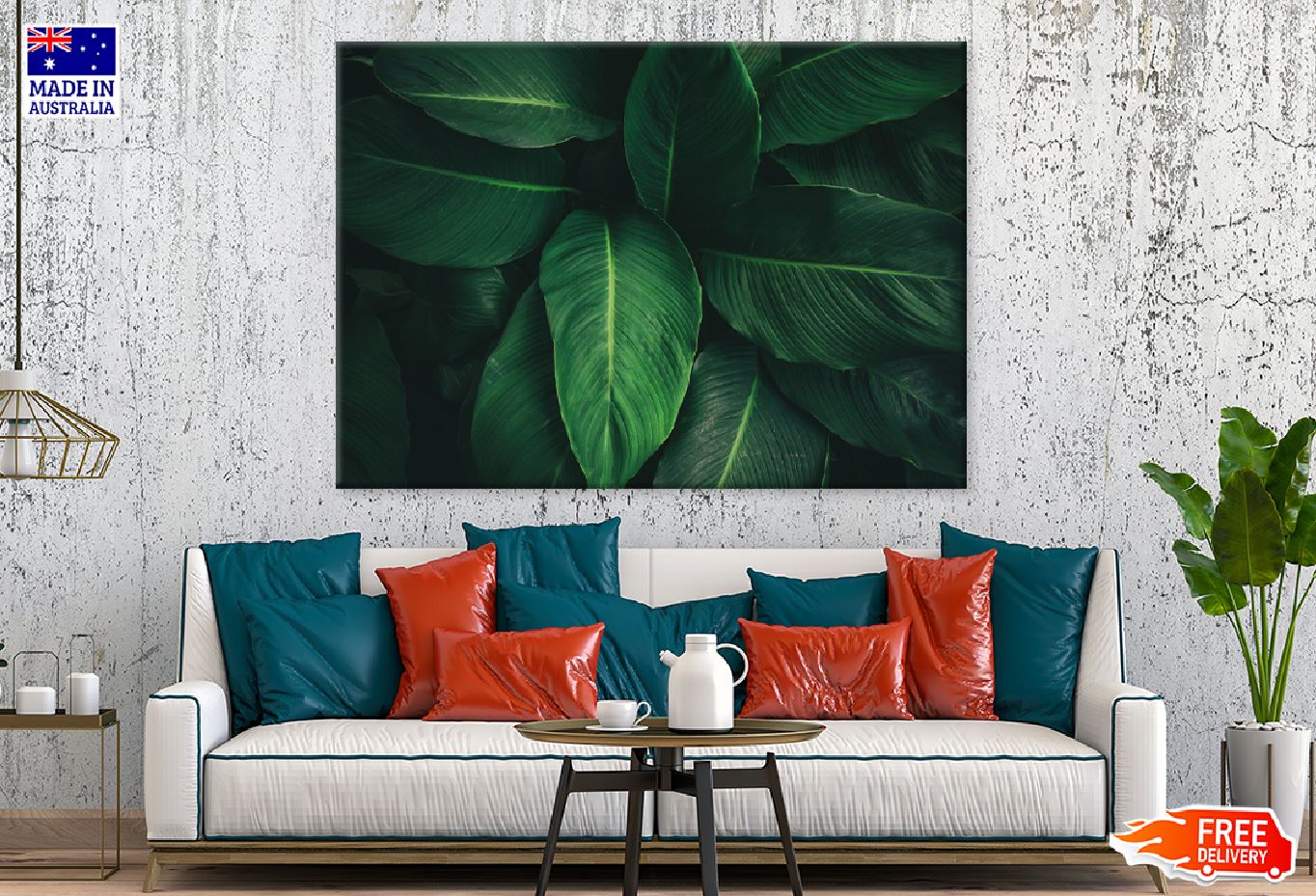 Dark Green Leaves Closeup View Photograph Print 100% Australian Made