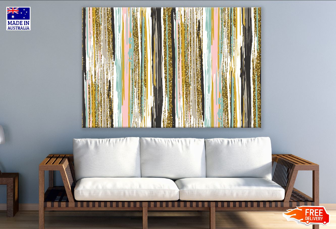 Colorful Lines Abstract Design Print 100% Australian Made