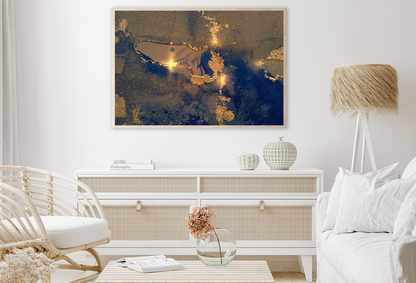 Blue & Gold Abstract Design Home Decor Premium Quality Poster Print Choose Your Sizes